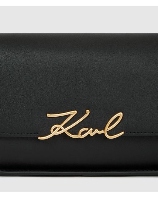 Karl Lagerfeld Black K/Signature Elongated Shoulder Bag