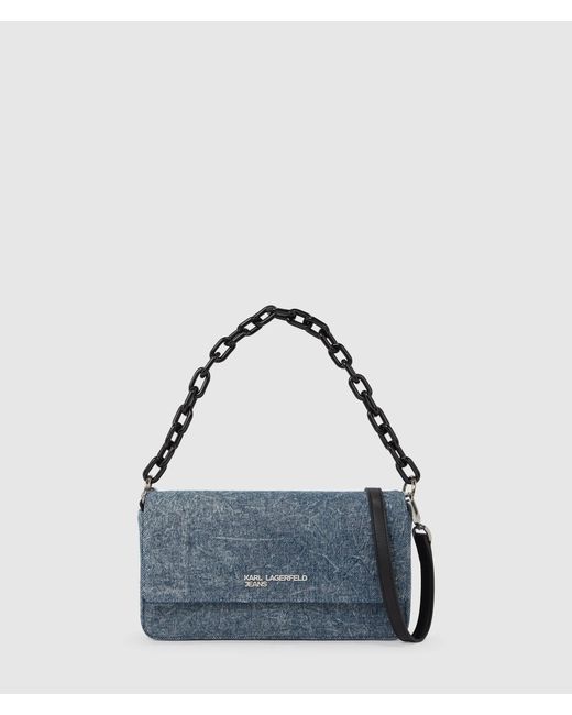 KL Jeans Blue Denim Chain Top Handle Bag