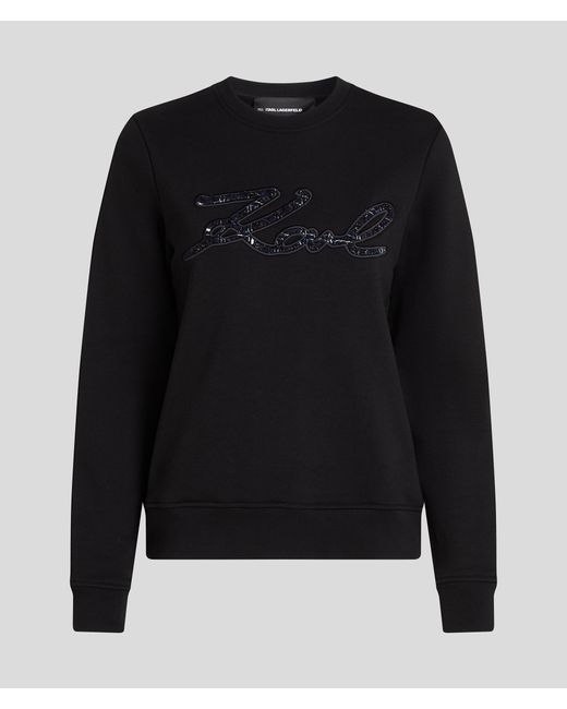 Karl Lagerfeld Black Bouclé Karl Signature Sweatshirt