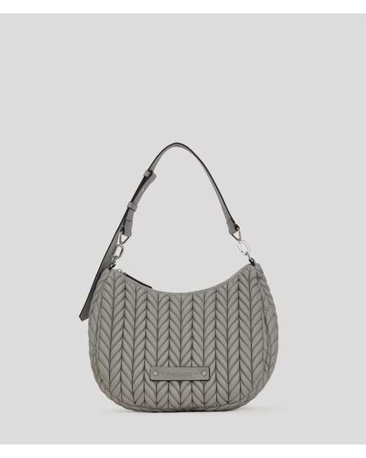Karl Lagerfeld Gray K/Weave Hobo-Tasche, Frau, Größe