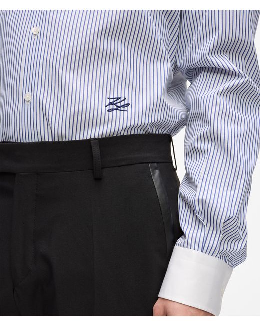 Karl Lagerfeld Blue Striped Shirt for men