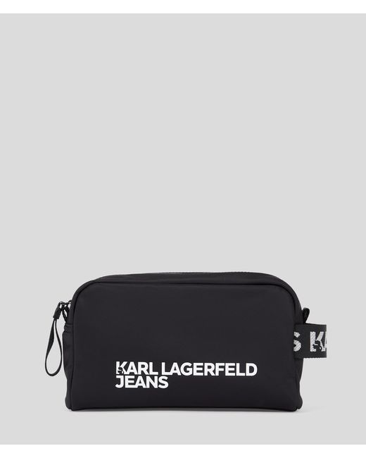 Karl Lagerfeld Black Nylon Washbag for men