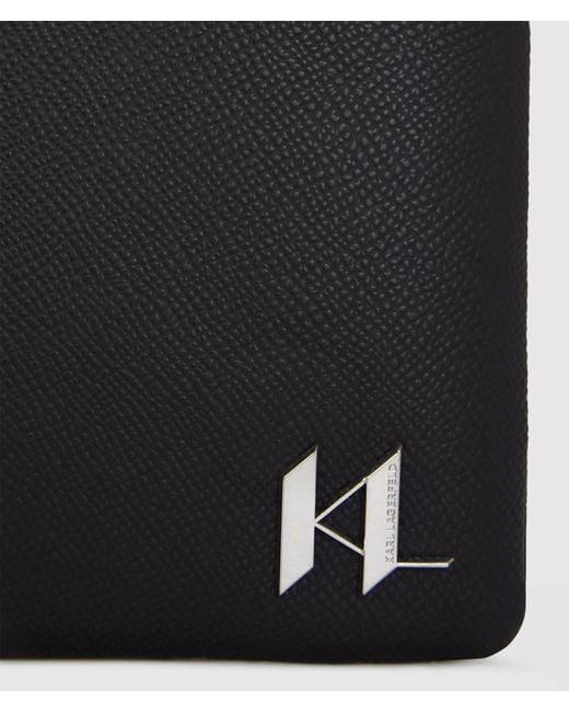 K/Monogram Leather Pouch, Homme, Taille Karl Lagerfeld pour homme en coloris Black