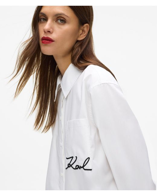 Karl Lagerfeld White Signature Pocket Shirt