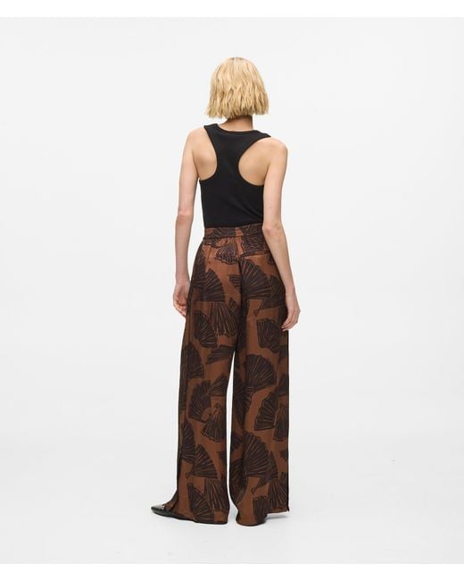 Karl Lagerfeld Brown Fan Print Pants