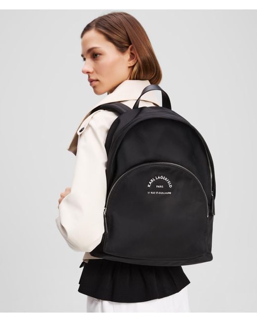 Karl Lagerfeld Black Rue St-guillaume Medium Backpack