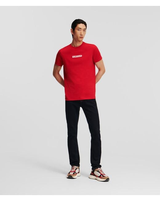 Karl Lagerfeld Red Crew-neck T-shirt for men