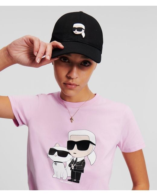 Karl Lagerfeld Black K/Ikonik 2.0 Baseball Cap