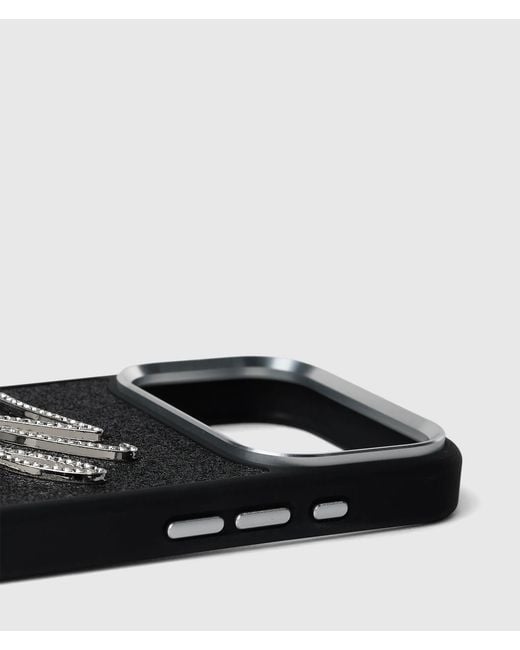 Karl Lagerfeld Black Autograph Rhinestone Iphone 17 Pro Max Case