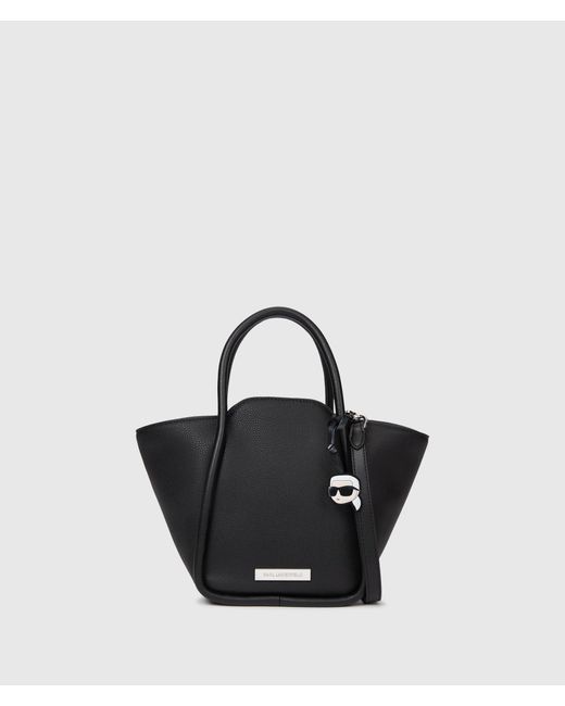 Karl Lagerfeld Black Ikon Pebble Small Tote Bag