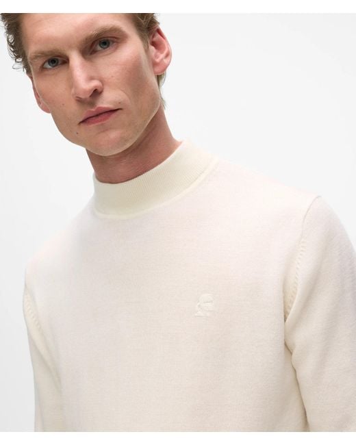 Karl Lagerfeld White Wool Turtleneck Sweater for men
