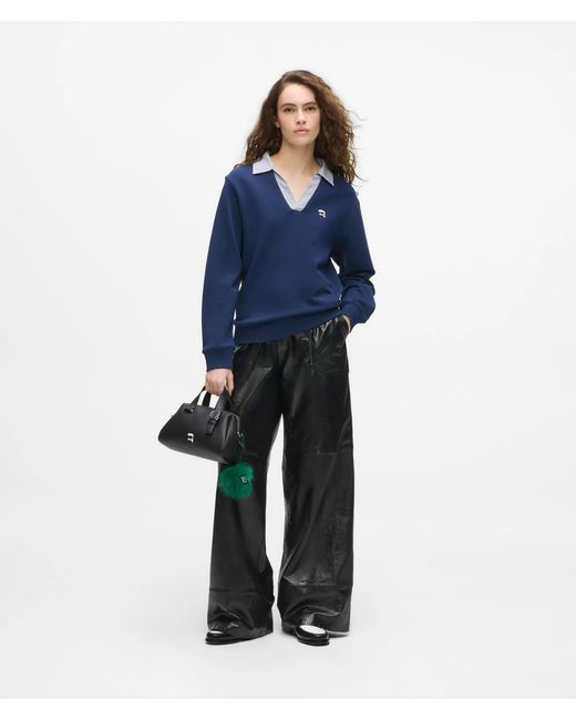 Karl Lagerfeld Blue Ikon V-Neck Sweatshirt