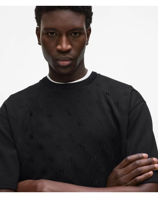 Karl Lagerfeld Black Monogram Short-Sleeved Sweater for men