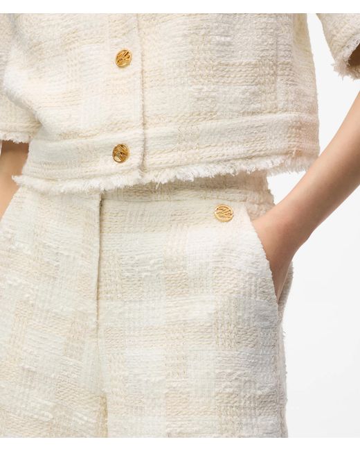 Karl Lagerfeld Natural Bouclé Bermuda Shorts