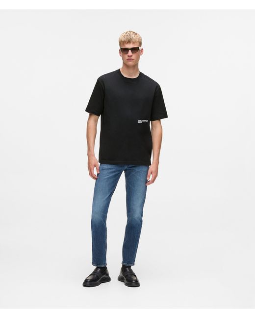 KL Jeans Black Relaxed Karl Print T-Shirt for men