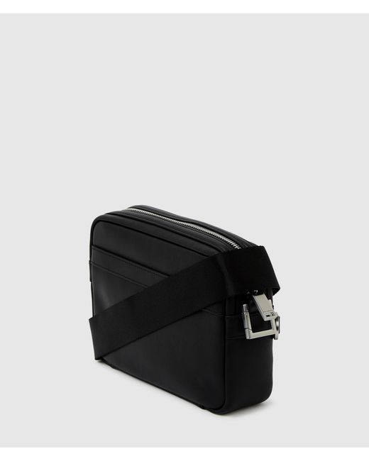 Karl Lagerfeld Black Monogram Patch Camera Bag for men