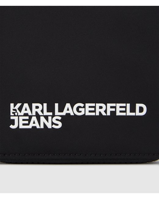 KL Jeans Black Nylon Logo Wallet for men