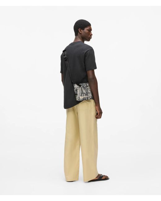 KL Jeans Black Nylon Linear Logo Crossbody Bag, Multicoloured for men