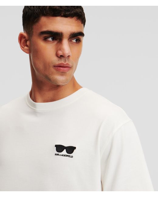 Karl Lagerfeld White Sunglasses T-shirt for men