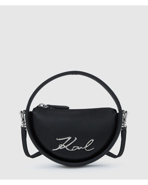 Karl Lagerfeld Black K/Signature Nano Round Bag