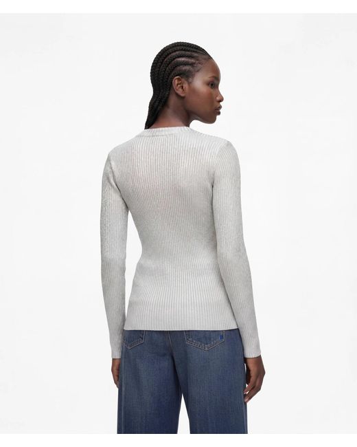 KL Jeans White Metallic Coated Sweater