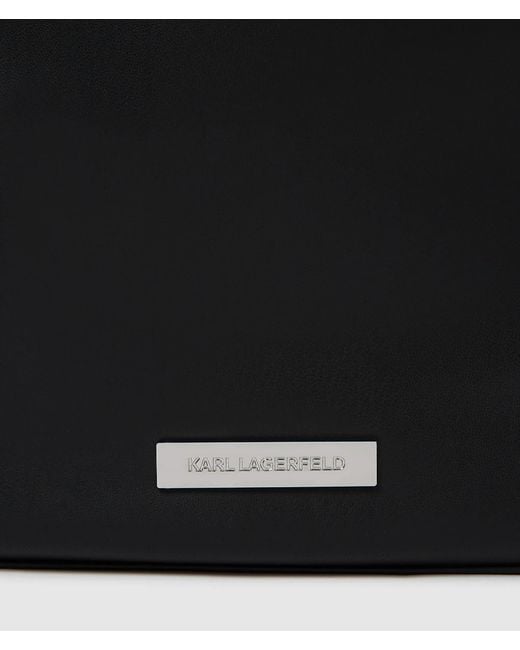 Karl Lagerfeld Black Ikon Smooth Hobo Bag