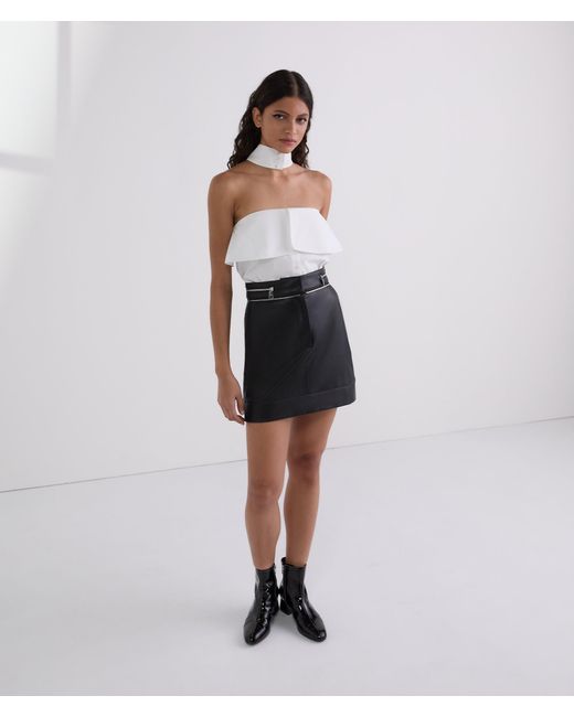 Karl Lagerfeld White Strapless Poplin Shirt