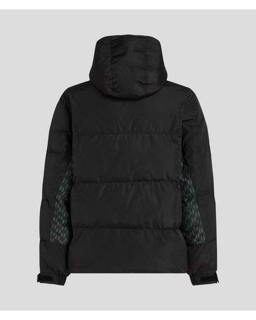 Karl Lagerfeld Brown Monogram Puffer Jacket for men