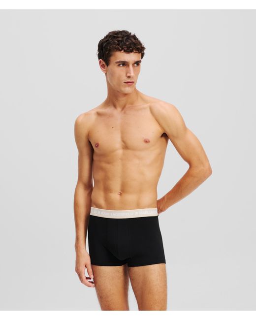 Karl Lagerfeld Black Karl Logo Trunks – 3-pack for men