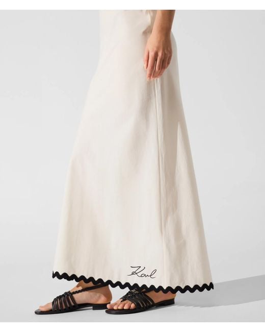 Karl Lagerfeld White Signature Scallop Beach Skirt
