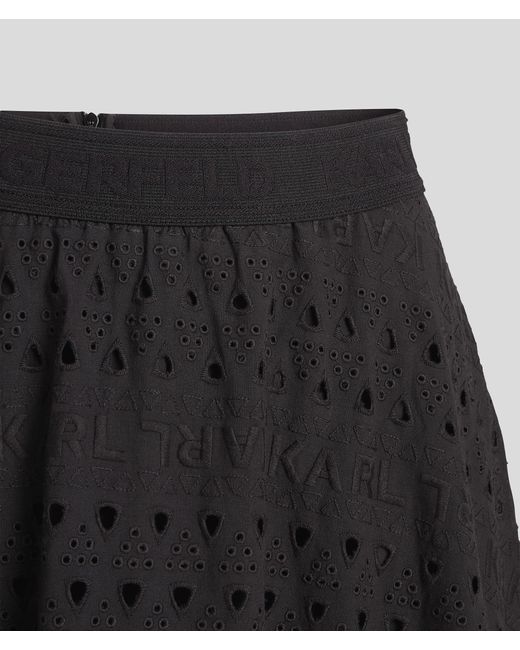 Karl Lagerfeld Black Broderie Anglaise Skirt