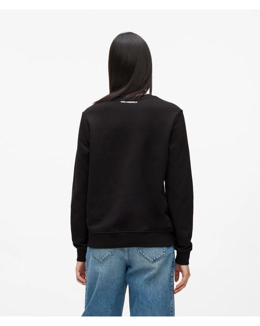 Karl Lagerfeld Black Signature Rope Detail Sweatshirt