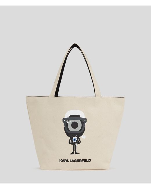 Karl Lagerfeld White Kl X Darcel Disappoints Reversible Canvas Shopper