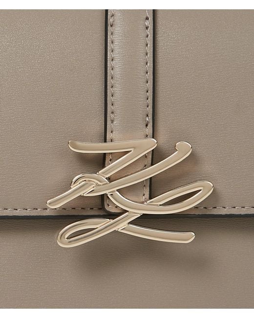 Karl Lagerfeld Natural K/Autograph Drop Top Handle Bag