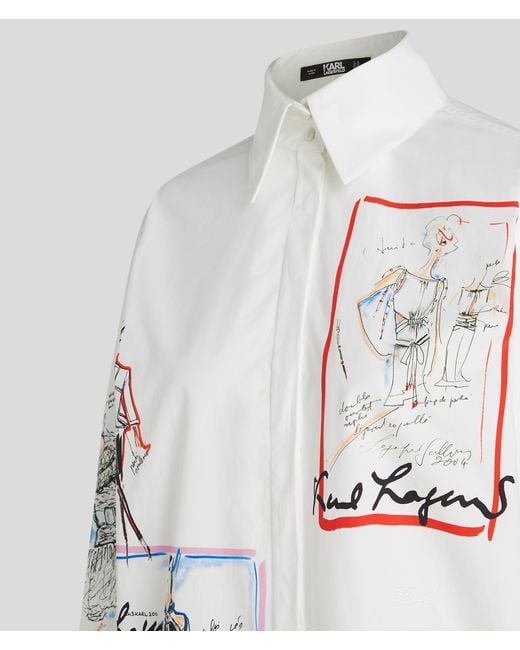 Karl Lagerfeld White K/archive Sketch Shirt