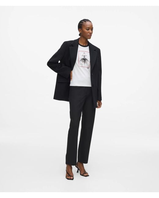 Karl Lagerfeld White Le Ballet Slim-Fit-T-Shirt, Damen, Größe