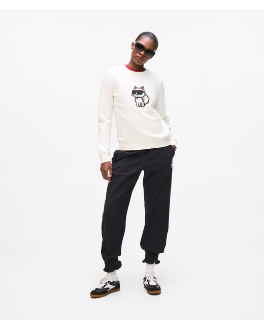 Karl Lagerfeld White Ikon Choupette Sweatshirt