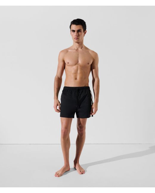 Karl Lagerfeld Black Logo Boardshorts for men