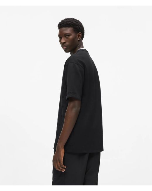 Karl Lagerfeld Black Monogram Short-Sleeved Sweater for men