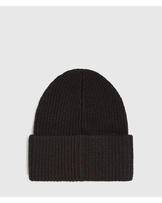 KL Jeans Black Logo Patch Long Beanie