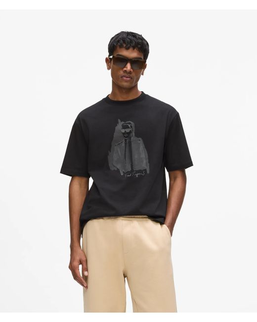 Karl Lagerfeld Black Tonal Karl Print T-Shirt for men