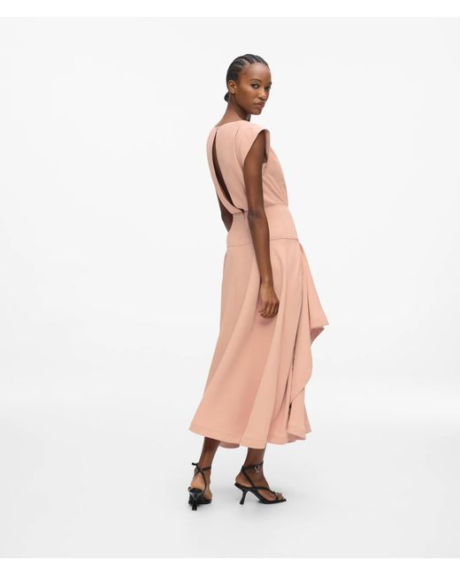 Karl Lagerfeld Pink Frill Hem Maxi Dress