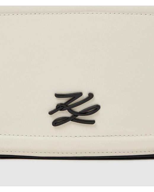 Karl Lagerfeld Natural K/Autograph Color-Block Square Bag