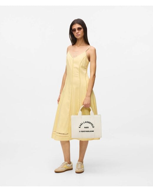 Karl Lagerfeld White Rue St-Guillaume Medium Tote Bag