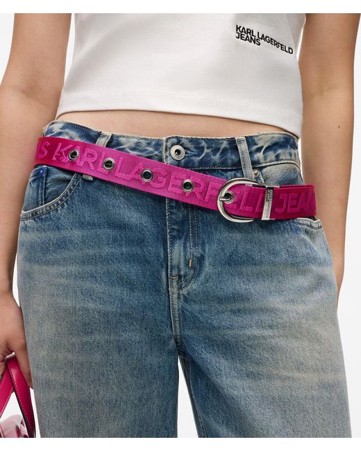 KL Jeans Pink Reversible Webbing Belt