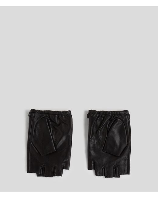 Karl Lagerfeld Black K/Signature Fingerlose Handschuhe, Frau, Größe