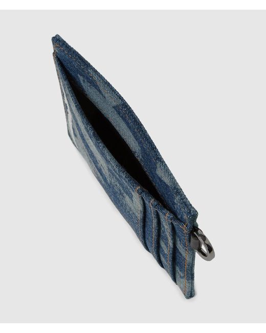 KL Jeans Blue Monogram Denim Cardholder for men