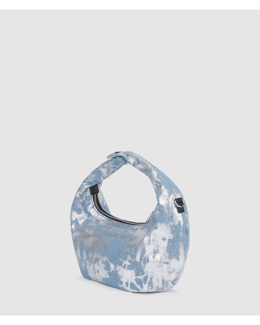 KL Jeans Blue High-Shine Denim Hobo Bag