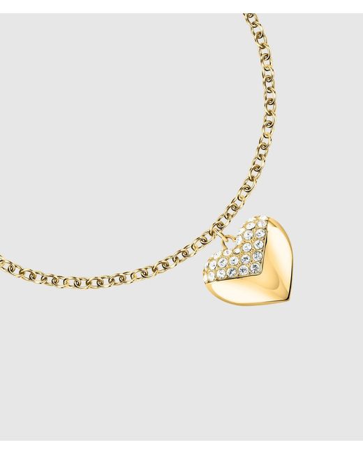 Karl Lagerfeld Metallic Heart Charm Bracelet