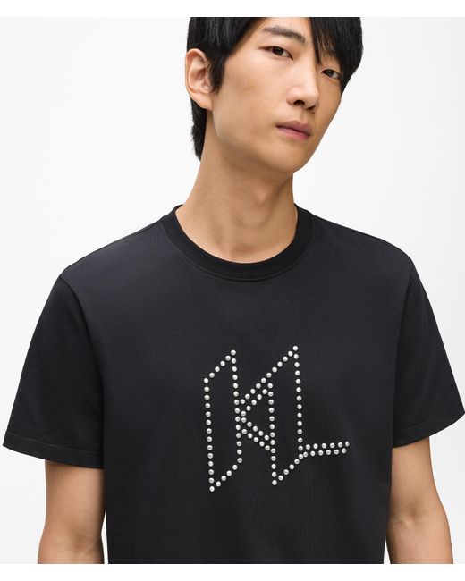 Karl Lagerfeld T-Shirt Mit Karl Dna-Nieten, Herren, Größe in Black für Herren
